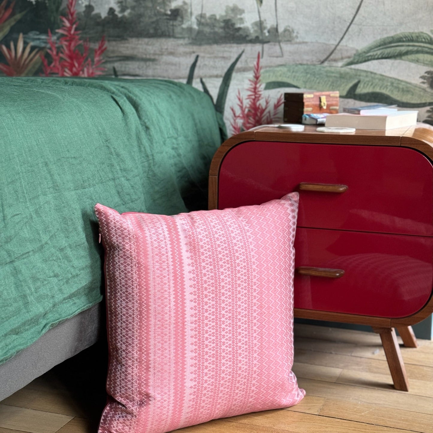 Coussin Kachin vieux rose