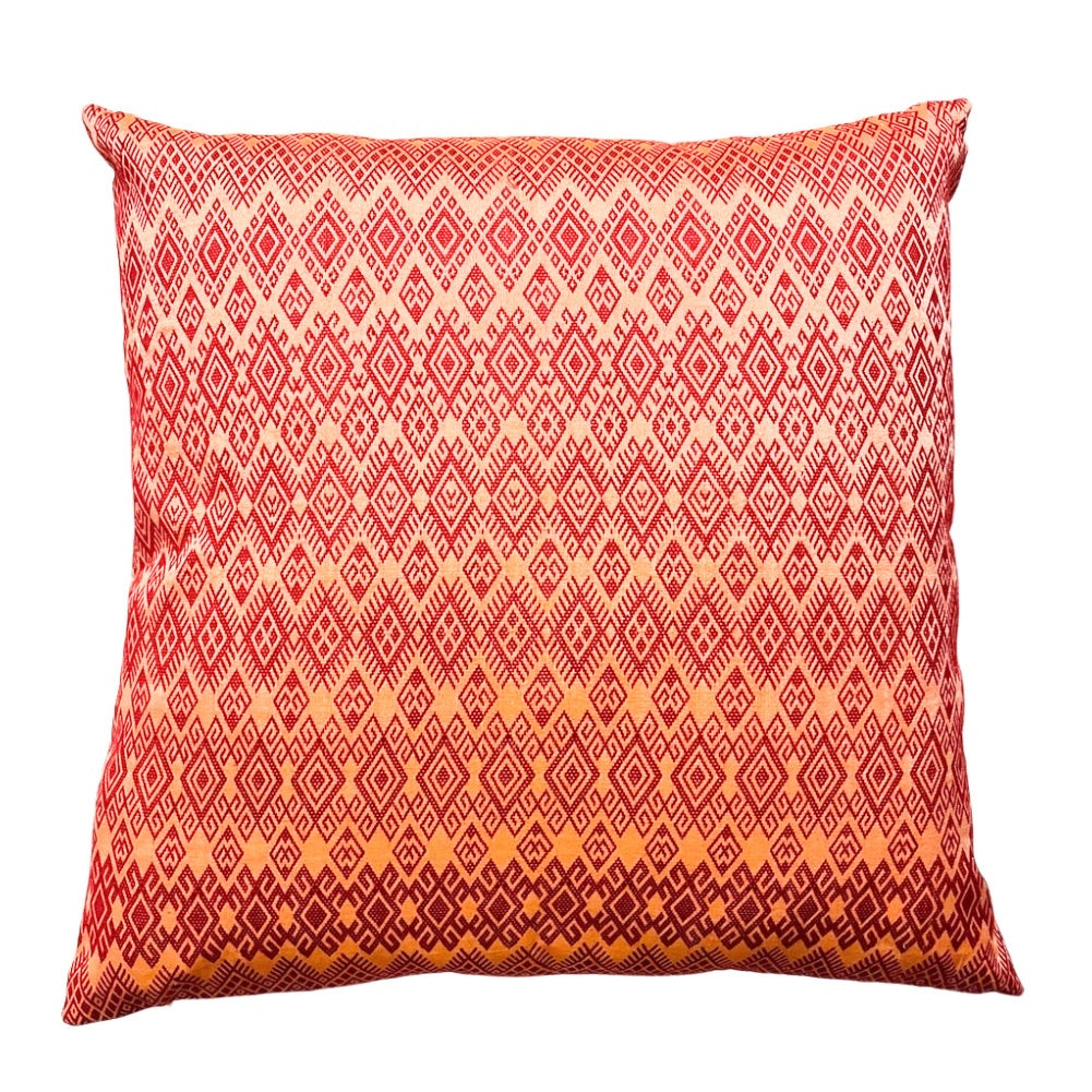 Coussin Kachin rouge orange