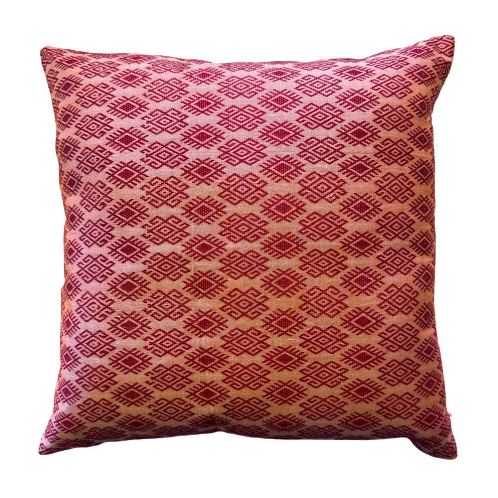 Coussin Kachin rouge orange