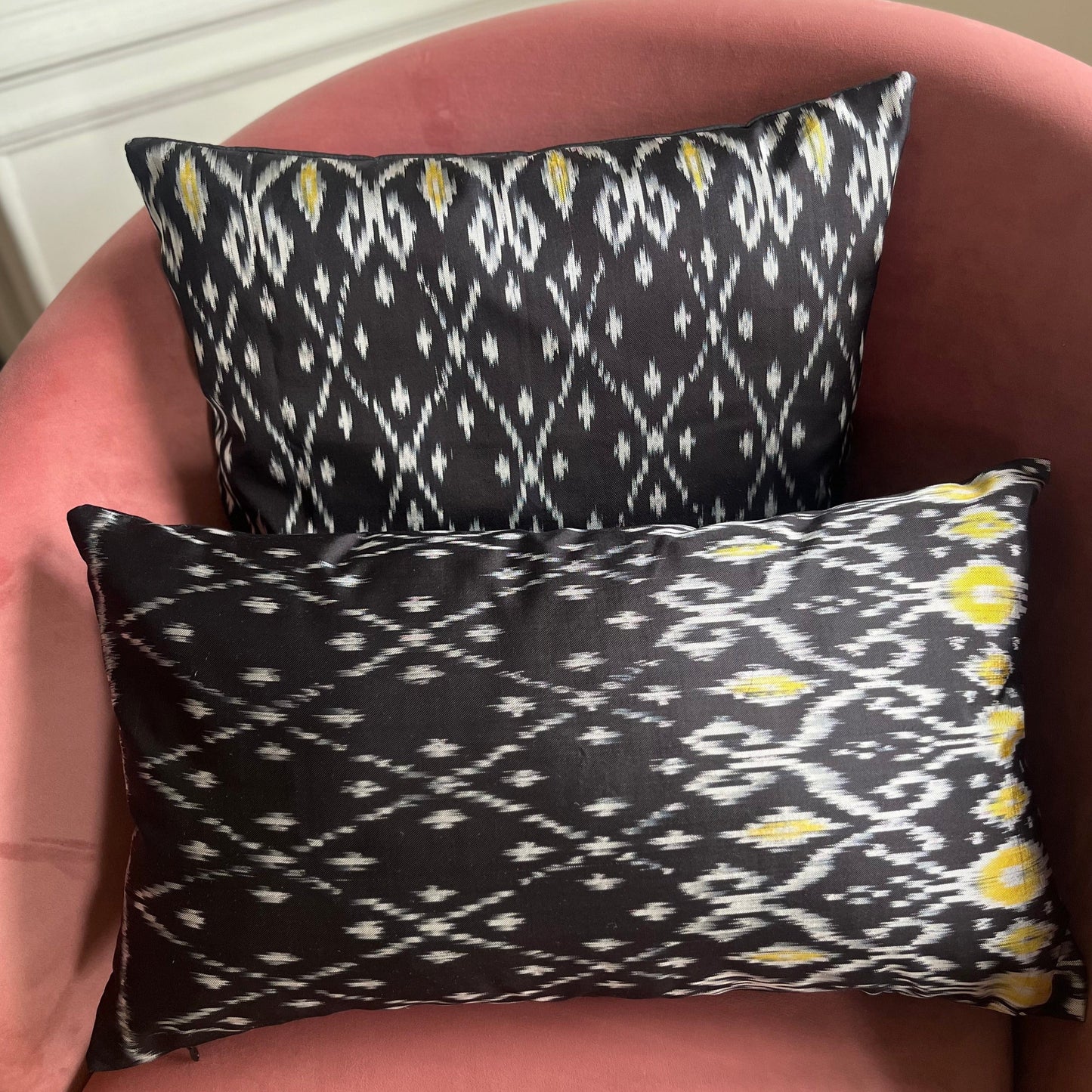 Coussin Shan noir et jaune