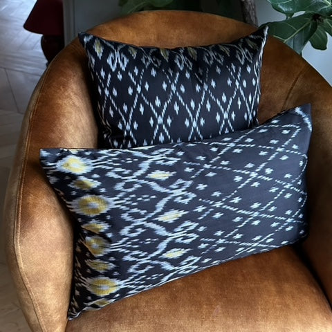 Coussin Shan noir et jaune